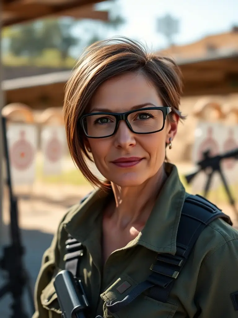 A dynamic image of a certified instructor providing personalized coaching to a member at the shooting range.